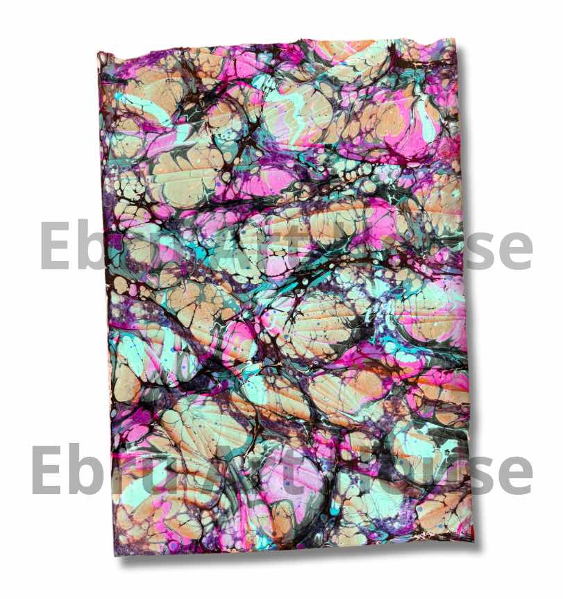 Special- Handmade Double patterned marbling paper - 35x50cm