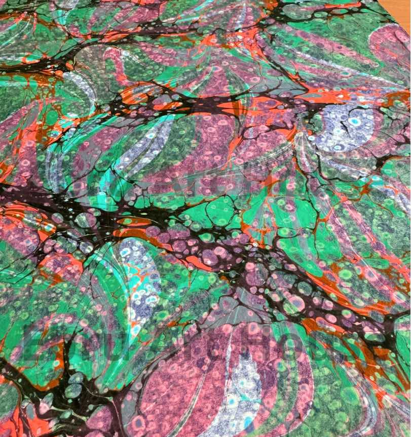 Special- Handmade Double patterned marbling paper - 35x50cm