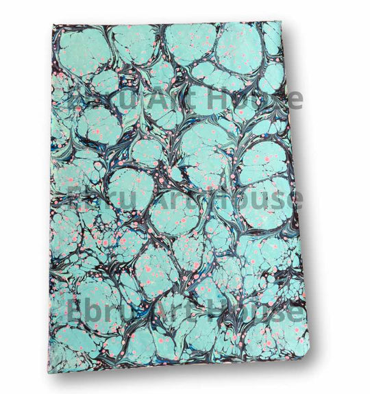 Turquoise Tranquility E2 -Handmade marbling paper- E2