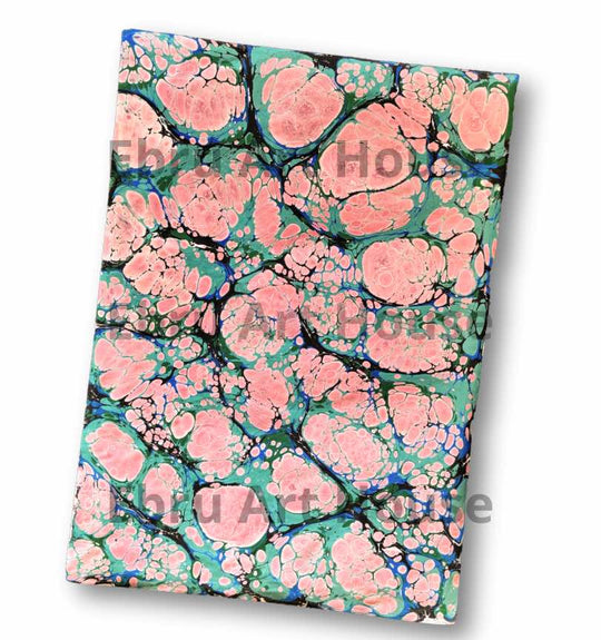 Rose Quartz 3- Handmade marbling paper - E2