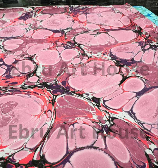 Rose Quartz - Handmade marbling paper - 35x50cm