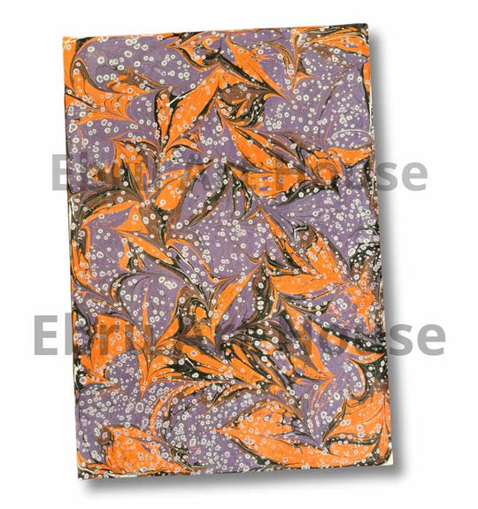 Pumpkin Spice 2- Handmade marbling paper S1- 35x50cm