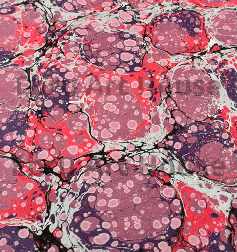 Rose Quartz - Handmade marbling paper S1- 35x50cm