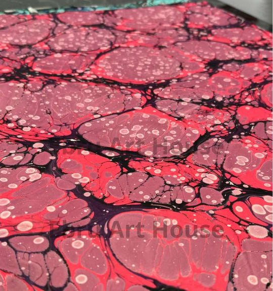 Rose Quartz - Handmade marbling paper - E1