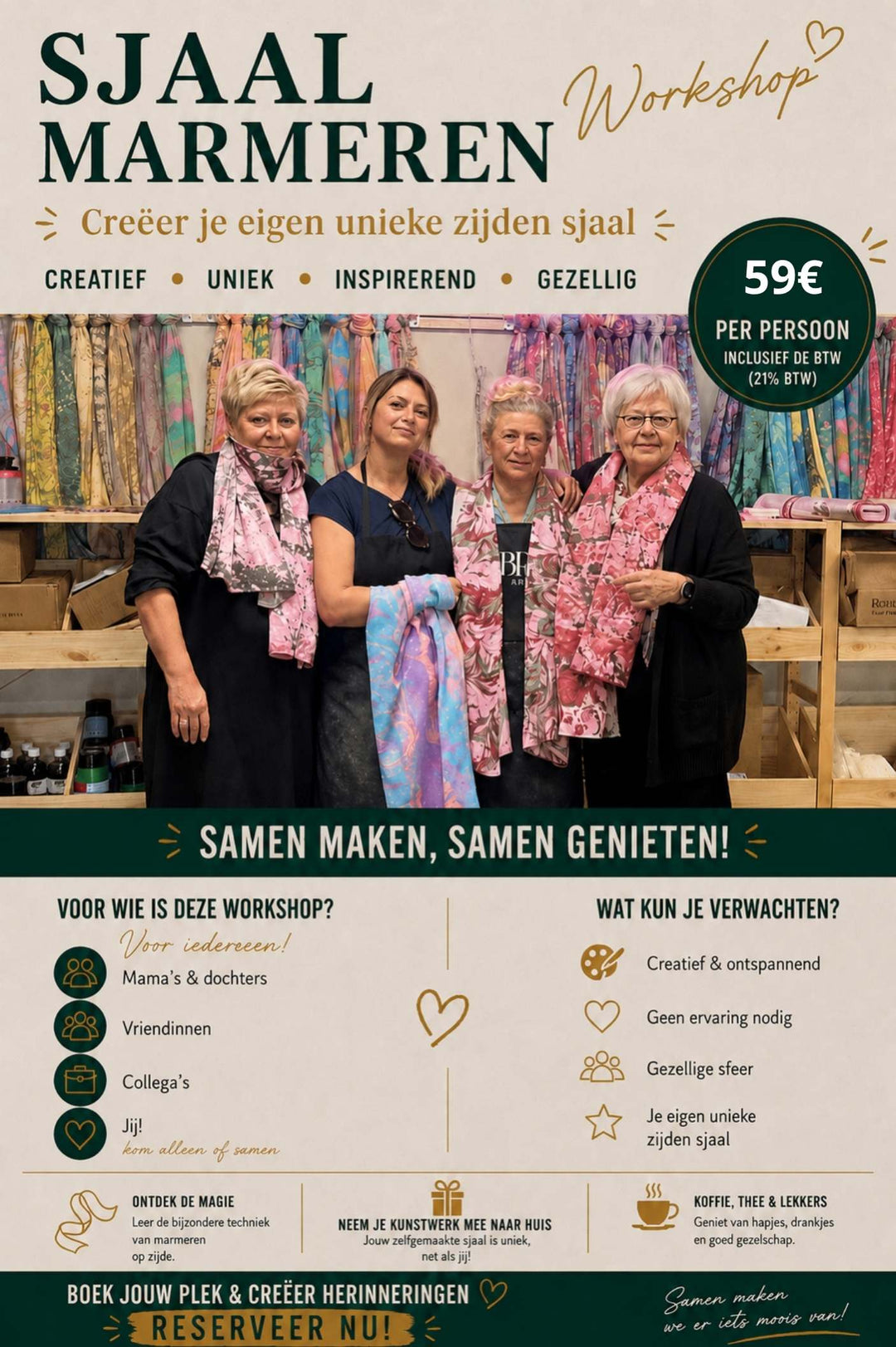 Sjaal Marmeren Workshop - LELYSTAD